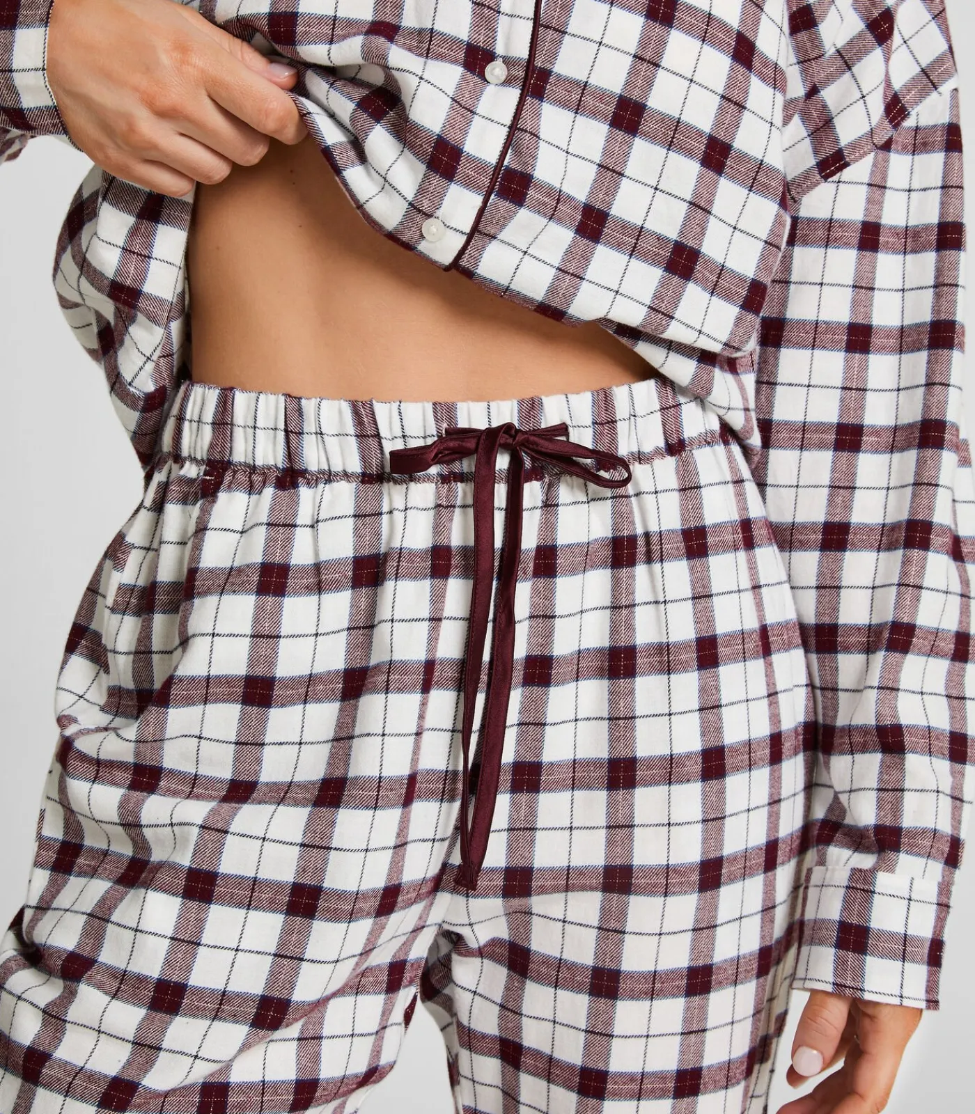 Hunkemöller Petite pyjamabroek Flanel white Best