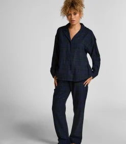 Hunkemöller Petite pyjamabroek Flanel blue Outlet