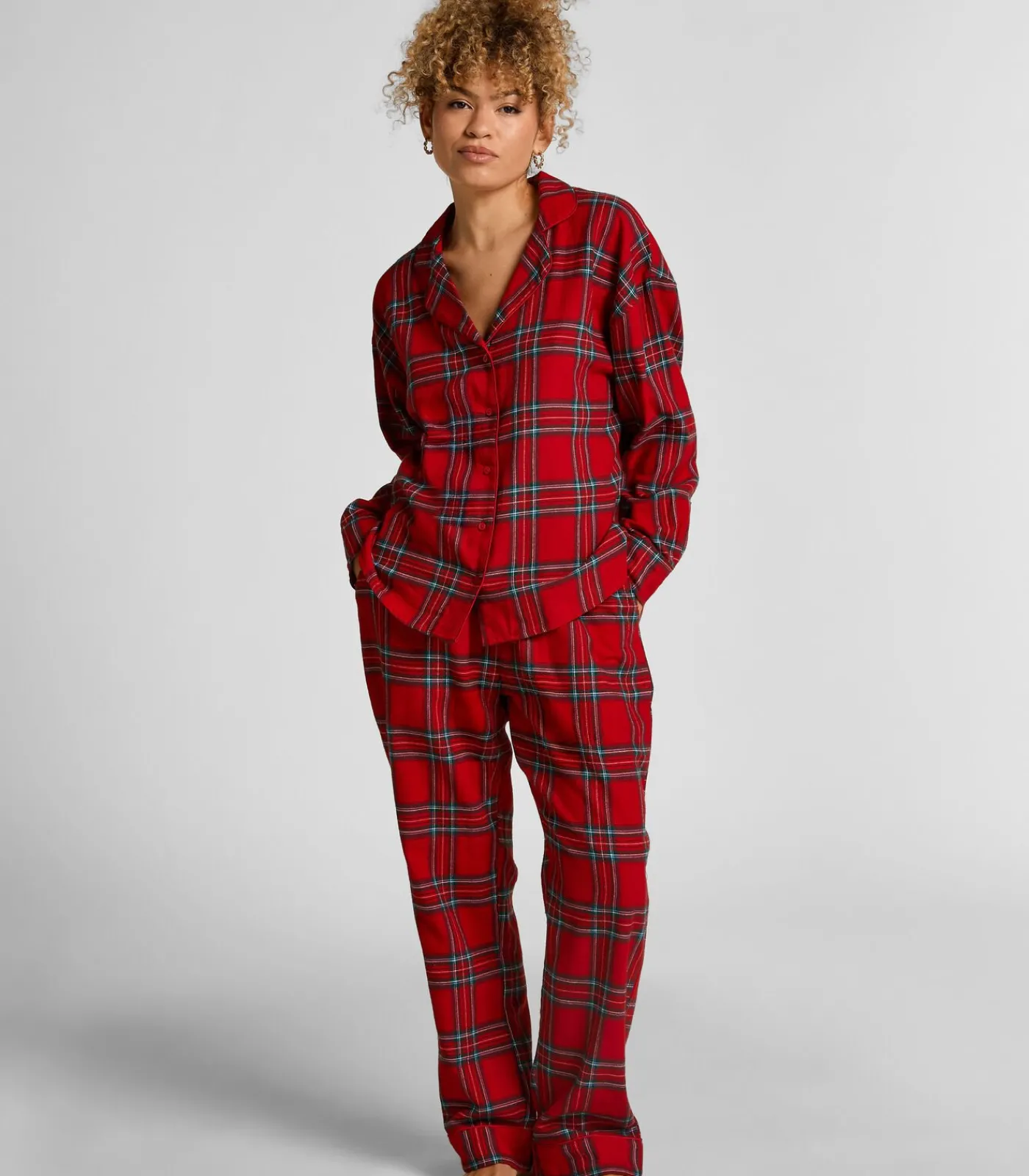 Hunkemöller Petite pyjamabroek Flanel red Sale