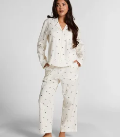 Hunkemöller Petite Pyjamabroek met maretakprint white