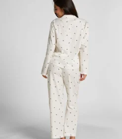 Hunkemöller Petite Pyjamabroek met maretakprint white