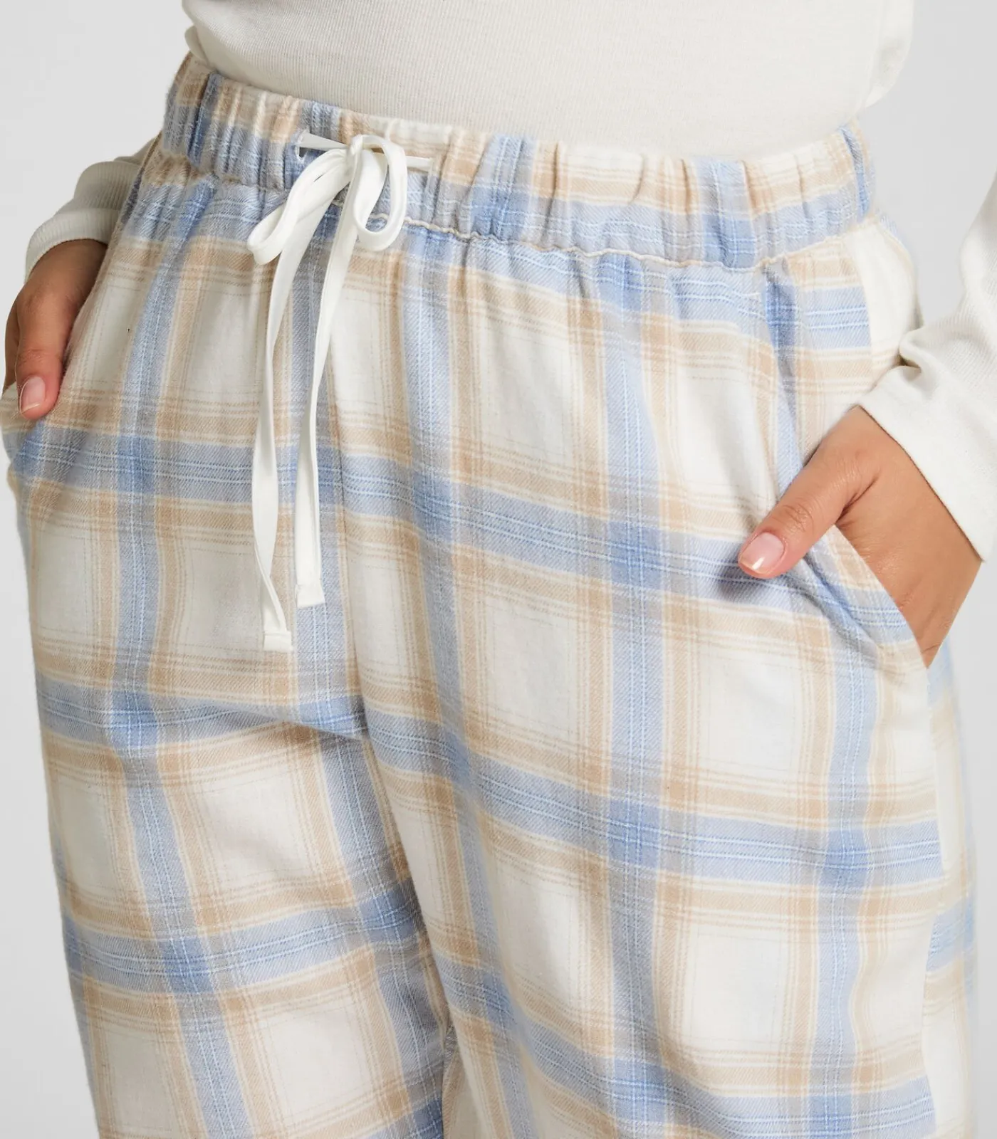 Hunkemöller Petite Pyjamabroek Twill Check blue Hot