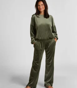 Hunkemöller Petite Pyjamabroek velours green Discount