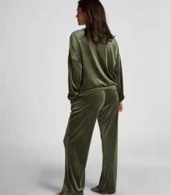 Hunkemöller Petite Pyjamabroek velours green Discount