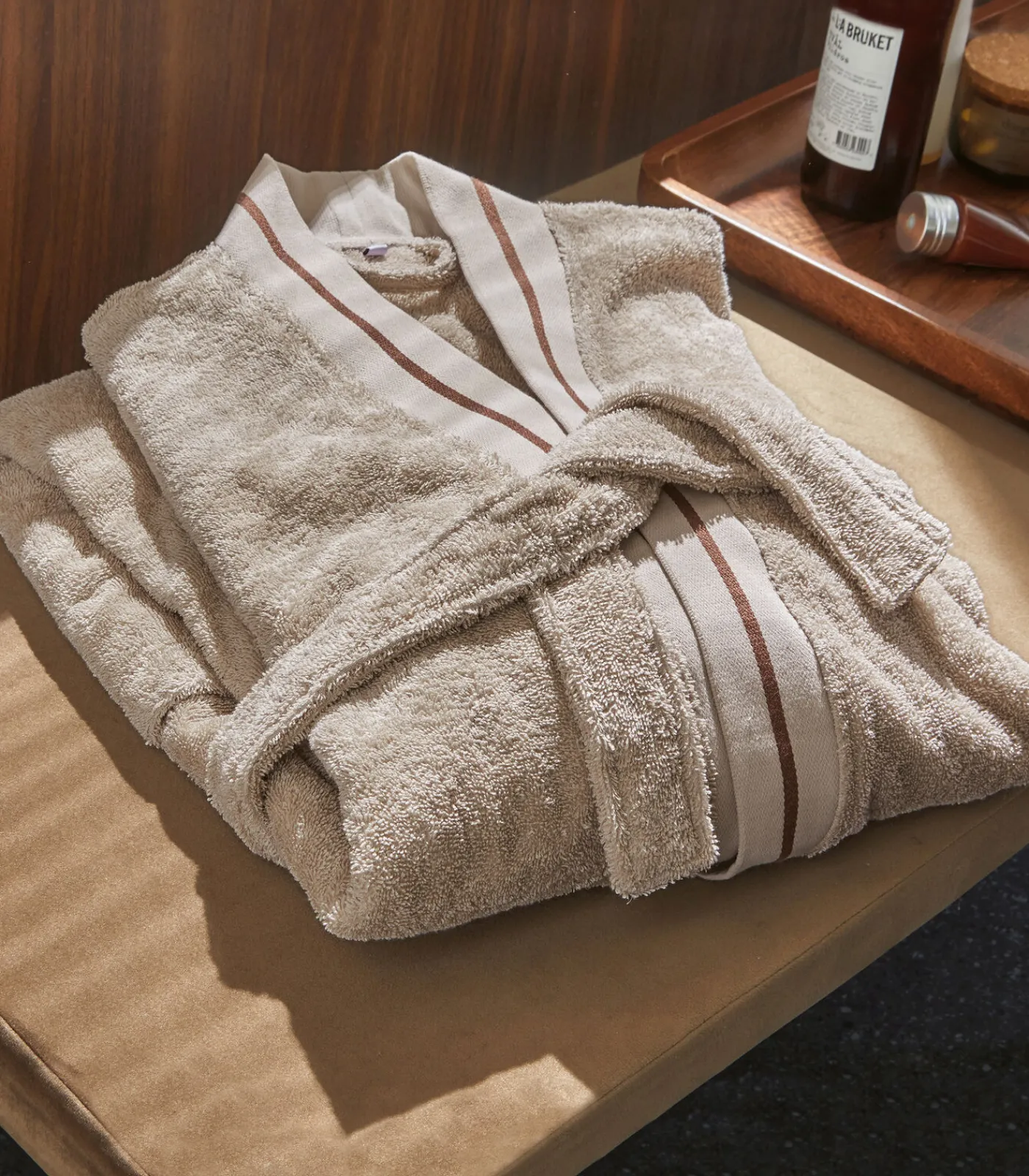Blanc des Vosges PLAISANCE Sable - Badjas unisex katoen taupe Hot