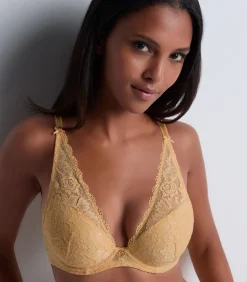 Aubade Plunge beha met beugels in sjaal model Rosessence yellow