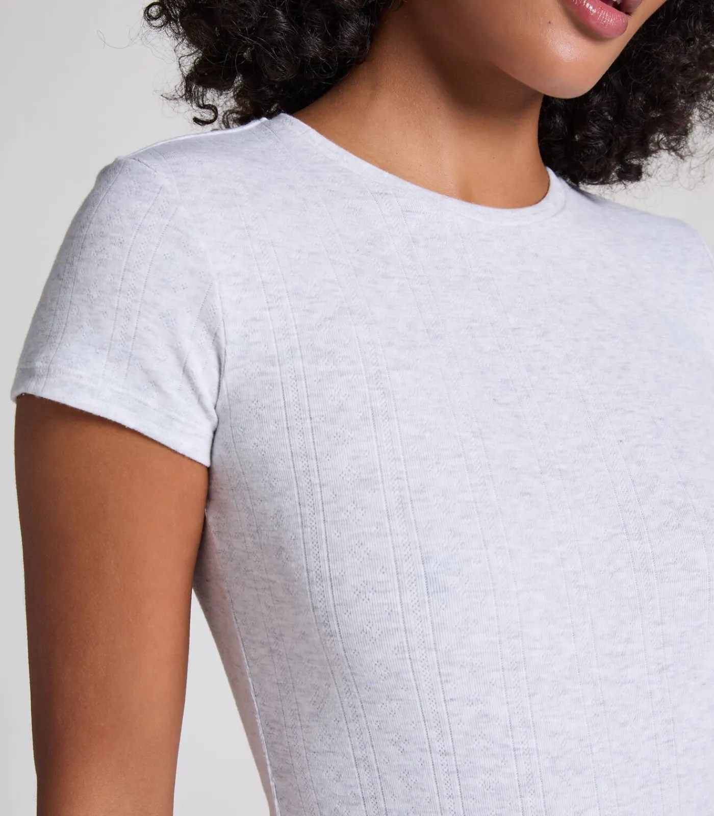 Hunkemöller Pointelle Top gray New