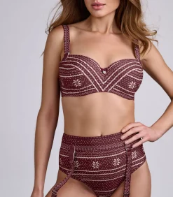 Marlies Dekkers polaris jarretel darkRed/ivory