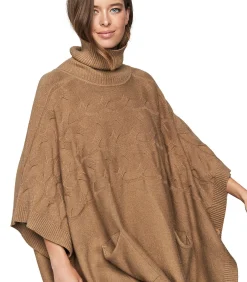 SELMARK Poncho met opstaande kraag PC1 STYLE ADD brown Online