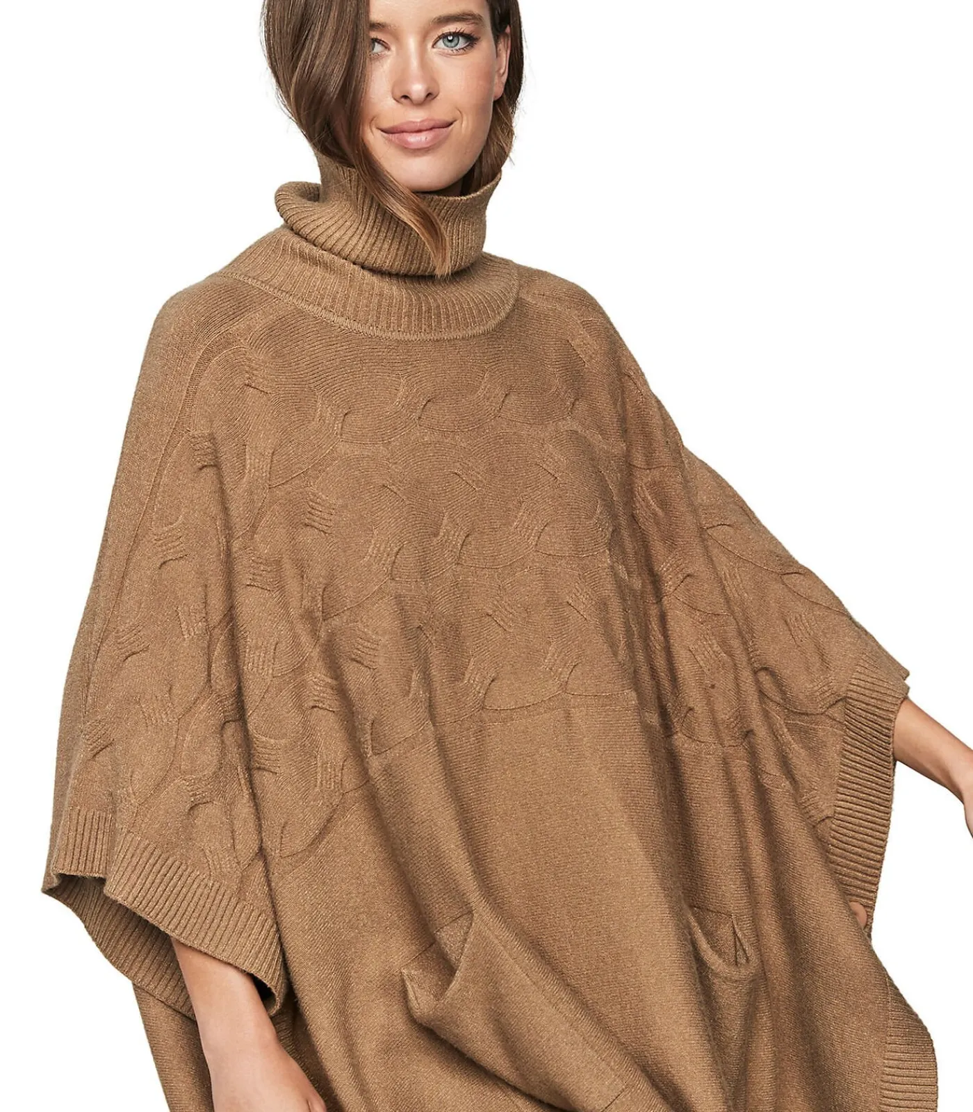 SELMARK Poncho met opstaande kraag PC1 STYLE ADD brown Online