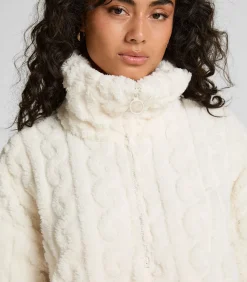 Hunkemöller Poncho van Kabelgebreide Fleece white Online