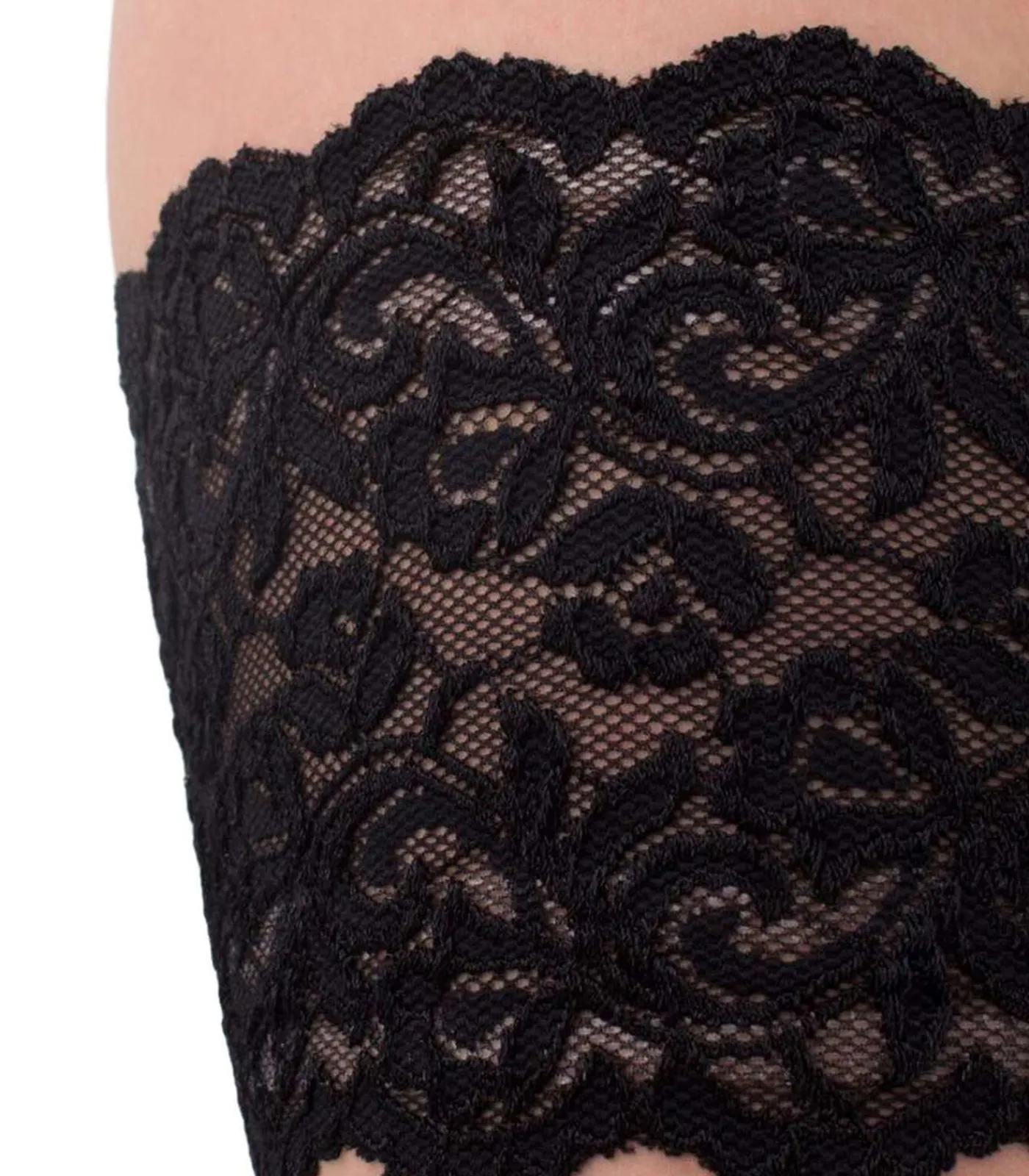 Giulia Positive Anti Chaffing Bands 20den (enkel grote maten) Stay Up panty - Zwart-4XL black Outlet