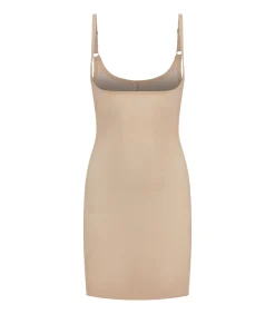 Bye Bra Powermesh Open Buste Jurk beige New