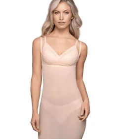 Bye Bra Powermesh Open Buste Jurk beige New