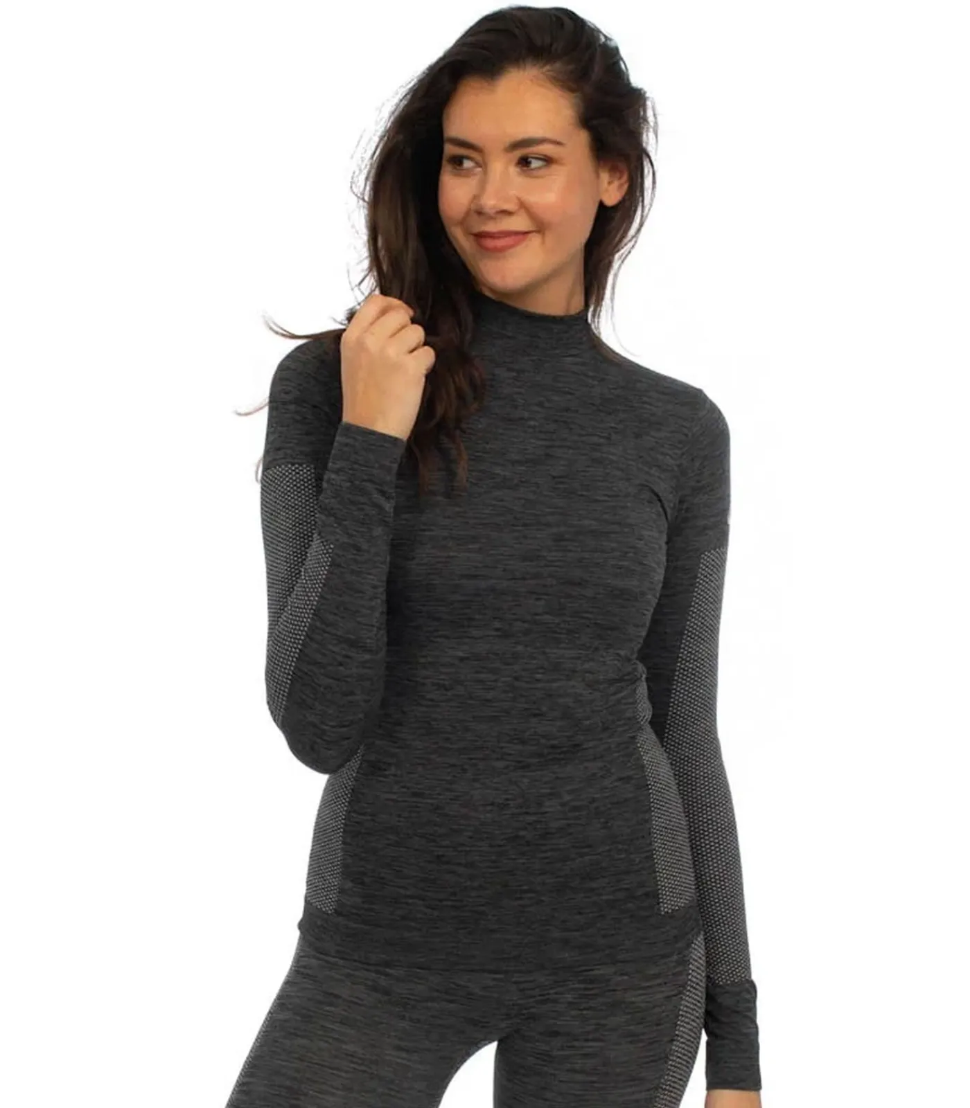 Heatkeeper Premium Thermoshirt Dames met lange mouwen Zwart Melange black Online