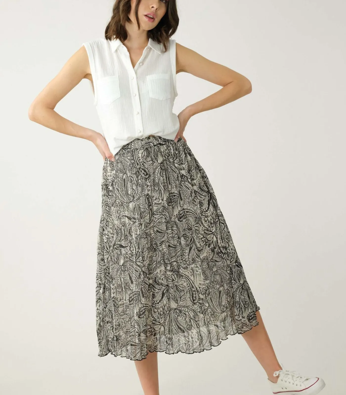 Deeluxe PRIAM - Priam voile midi rok black Sale