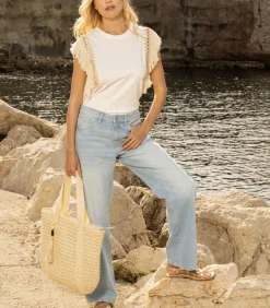 Deeluxe PRISTY - Denimjeans met wijde pijpen en ritssluiting lightBlue Online