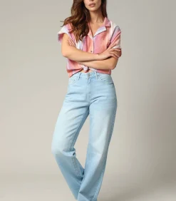 Deeluxe PRISTY - Denimjeans met wijde pijpen en ritssluiting lightBlue Online
