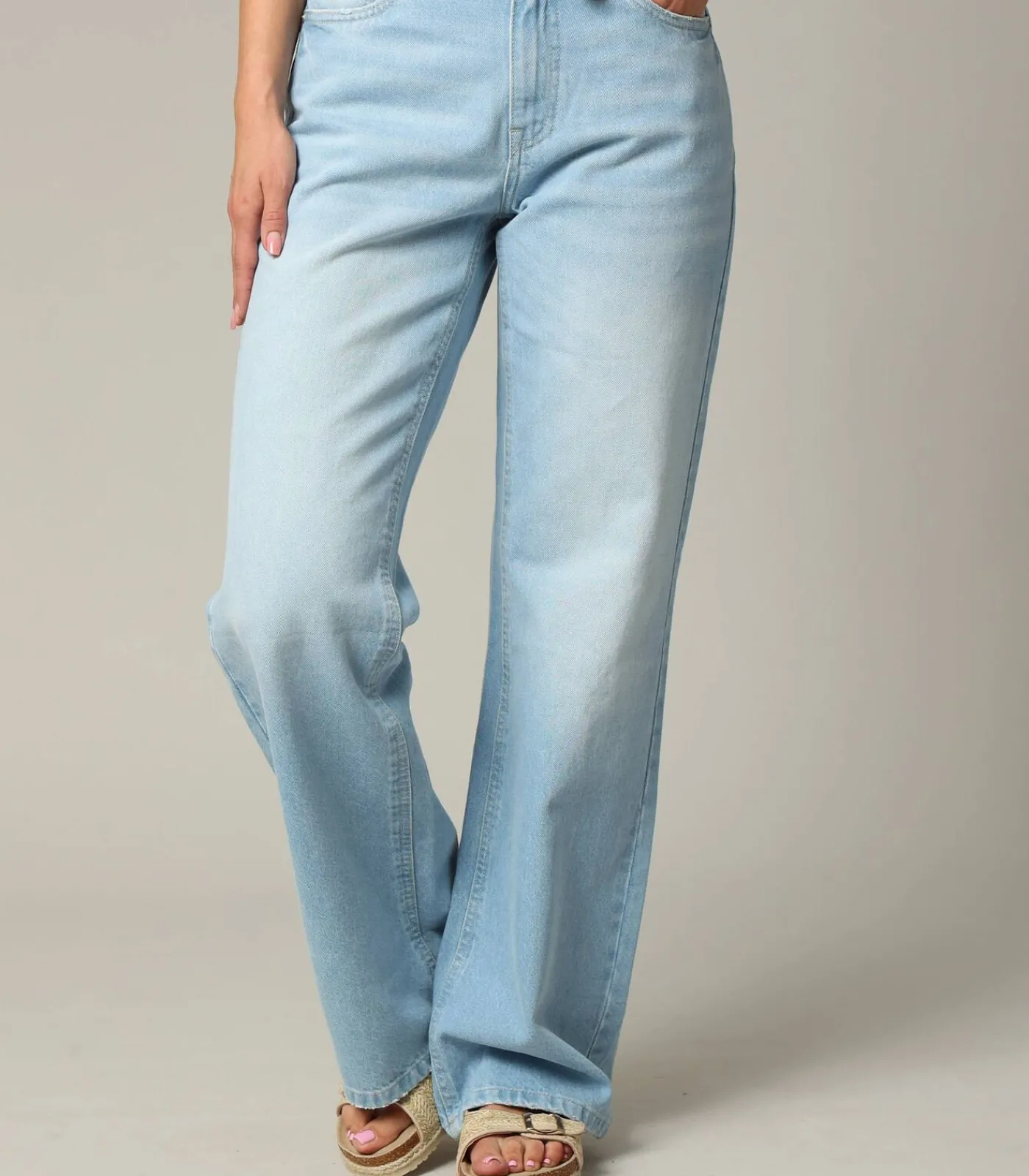 Deeluxe PRISTY - Denimjeans met wijde pijpen en ritssluiting lightBlue Online