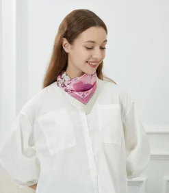 Alberto Cabale Proud Panther Cléo zijden vierkantje fuchsia Outlet