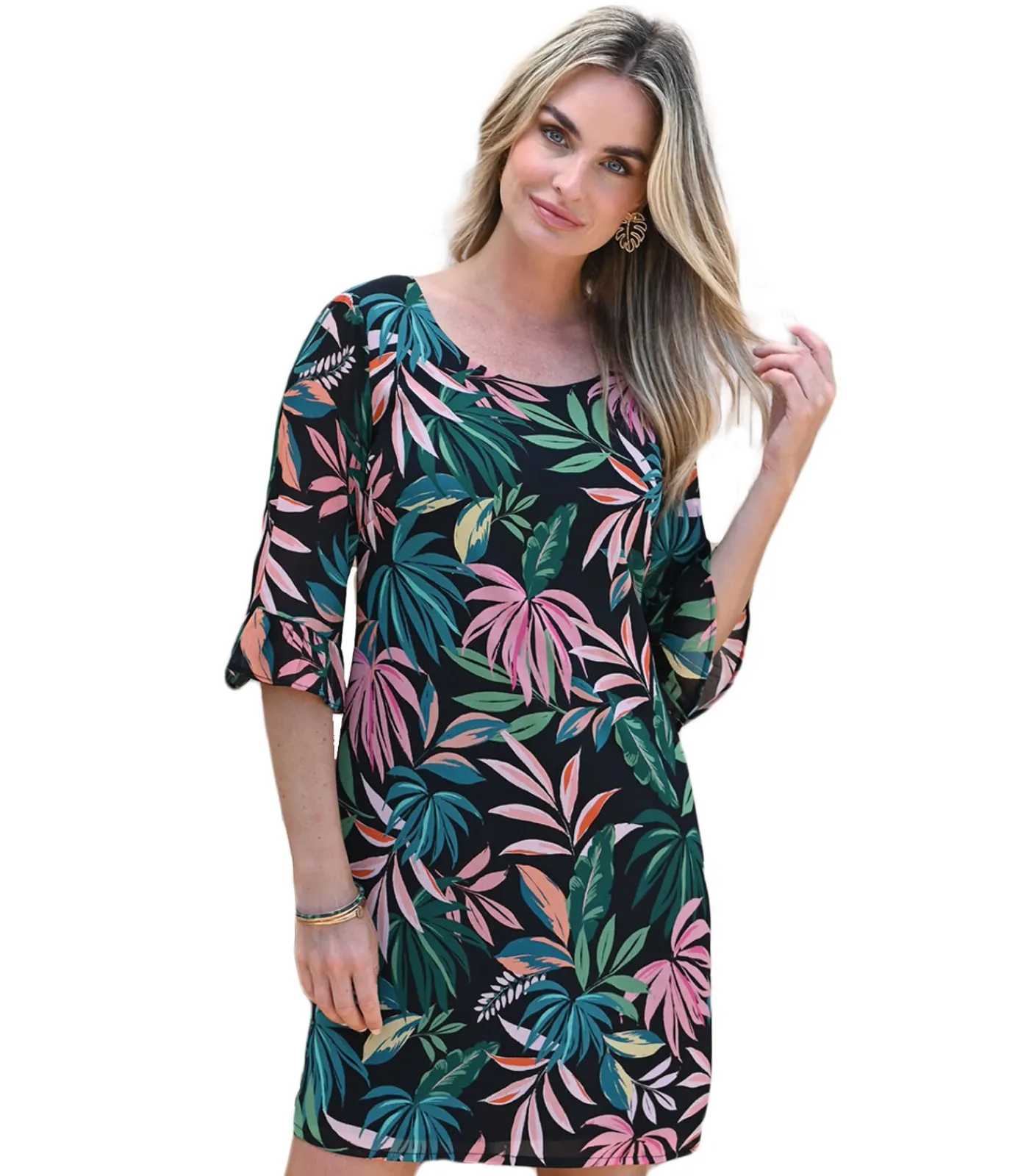 BLEU D'AZUR PROVIDENCIA - CREPON VOILE PRINT JURK multicolor Outlet