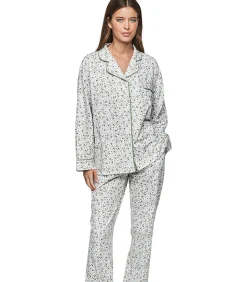 SELMARK Pyjama broek shirt lange mouwen P111 PREPPY FLOWERS taupe Online