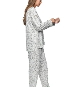 SELMARK Pyjama broek shirt lange mouwen P111 PREPPY FLOWERS taupe Online