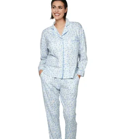 SELMARK Pyjama broek shirt lange mouwen P111 PREPPY FLOWERS blue Discount