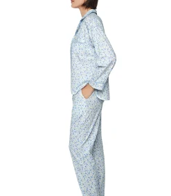 SELMARK Pyjama broek shirt lange mouwen P111 PREPPY FLOWERS blue Discount