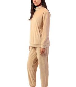 ADMAS Pyjama broek sweatshirt lange mouwen ADM Home beige Best