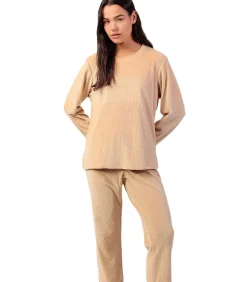 ADMAS Pyjama broek top lange mouwen ADM Home beige Best