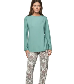 SELMARK Pyjama broek top lange mouwen P109 CACHEMIRE BAMBOO green Sale