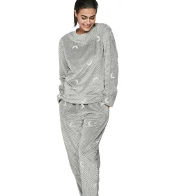 SELMARK Pyjama broek top lange mouwen P112 ETOILE DE SOIR gray Clearance