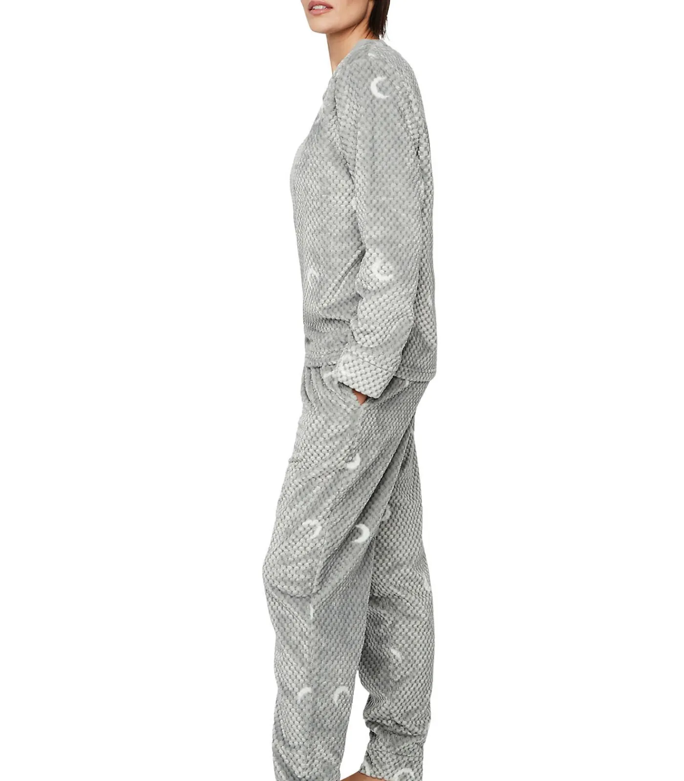 SELMARK Pyjama broek top lange mouwen P112 ETOILE DE SOIR gray Clearance