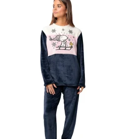 ADMAS Pyjama broek top lange mouwen Snow Drift Peanuts blue Discount