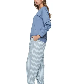 SELMARK Pyjama broek top lange mouwen P105 OXFORD blue Online