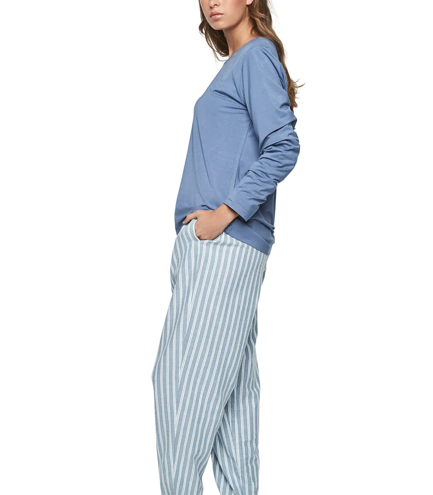 SELMARK Pyjama broek top lange mouwen P105 OXFORD blue Online