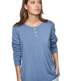 SELMARK Pyjama broek top lange mouwen P105 OXFORD blue Online