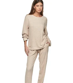 SELMARK Pyjama broek top lange mouwen P106 CLOUD NINE beige Hot