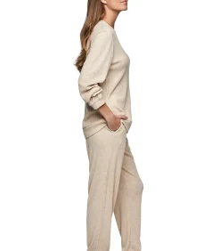 SELMARK Pyjama broek top lange mouwen P106 CLOUD NINE beige Hot