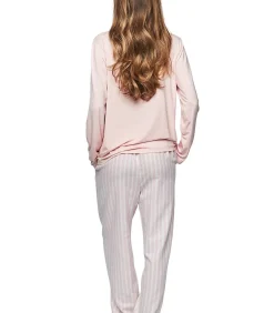 SELMARK Pyjama broek top lange mouwen P105 OXFORD pink Hot