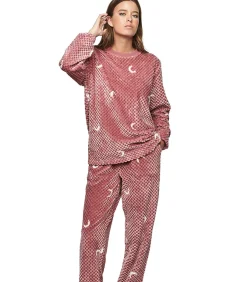 SELMARK Pyjama broek top lange mouwen P112 ETOILE DE SOIR pink Outlet