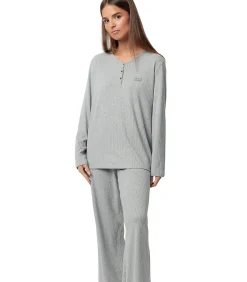 ADMAS Pyjama broek top lange mouwen Supersoft blue Hot