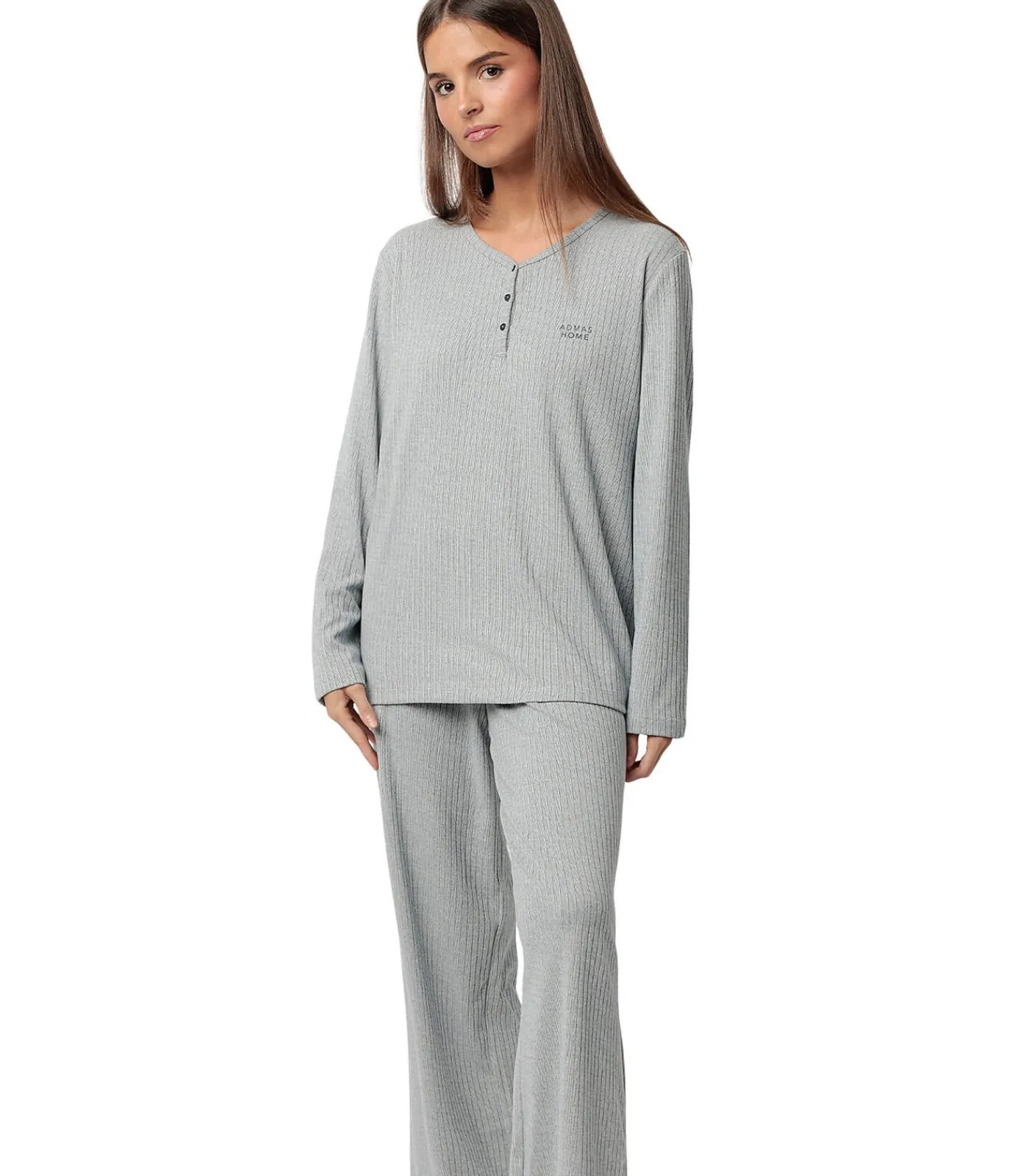 ADMAS Pyjama broek top lange mouwen Supersoft blue Hot