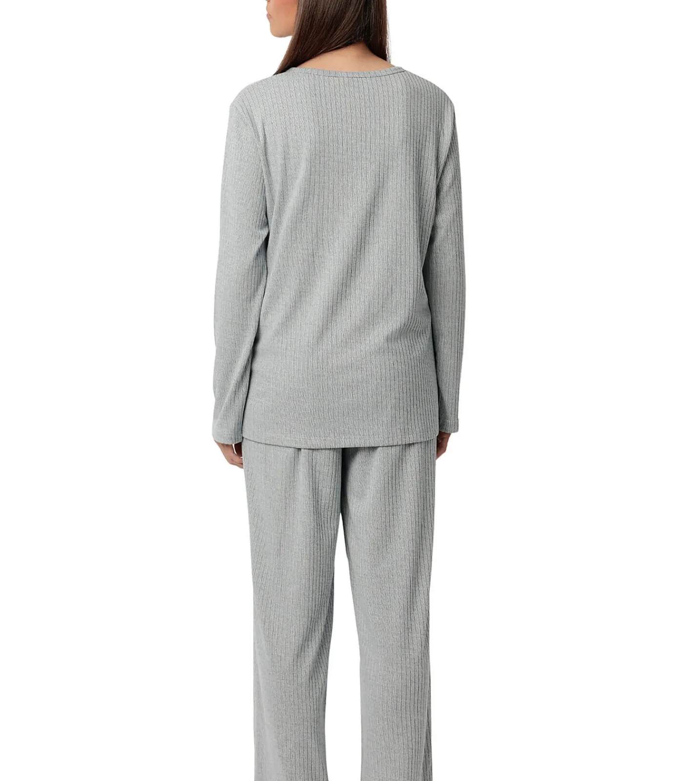 ADMAS Pyjama broek top lange mouwen Supersoft blue Hot
