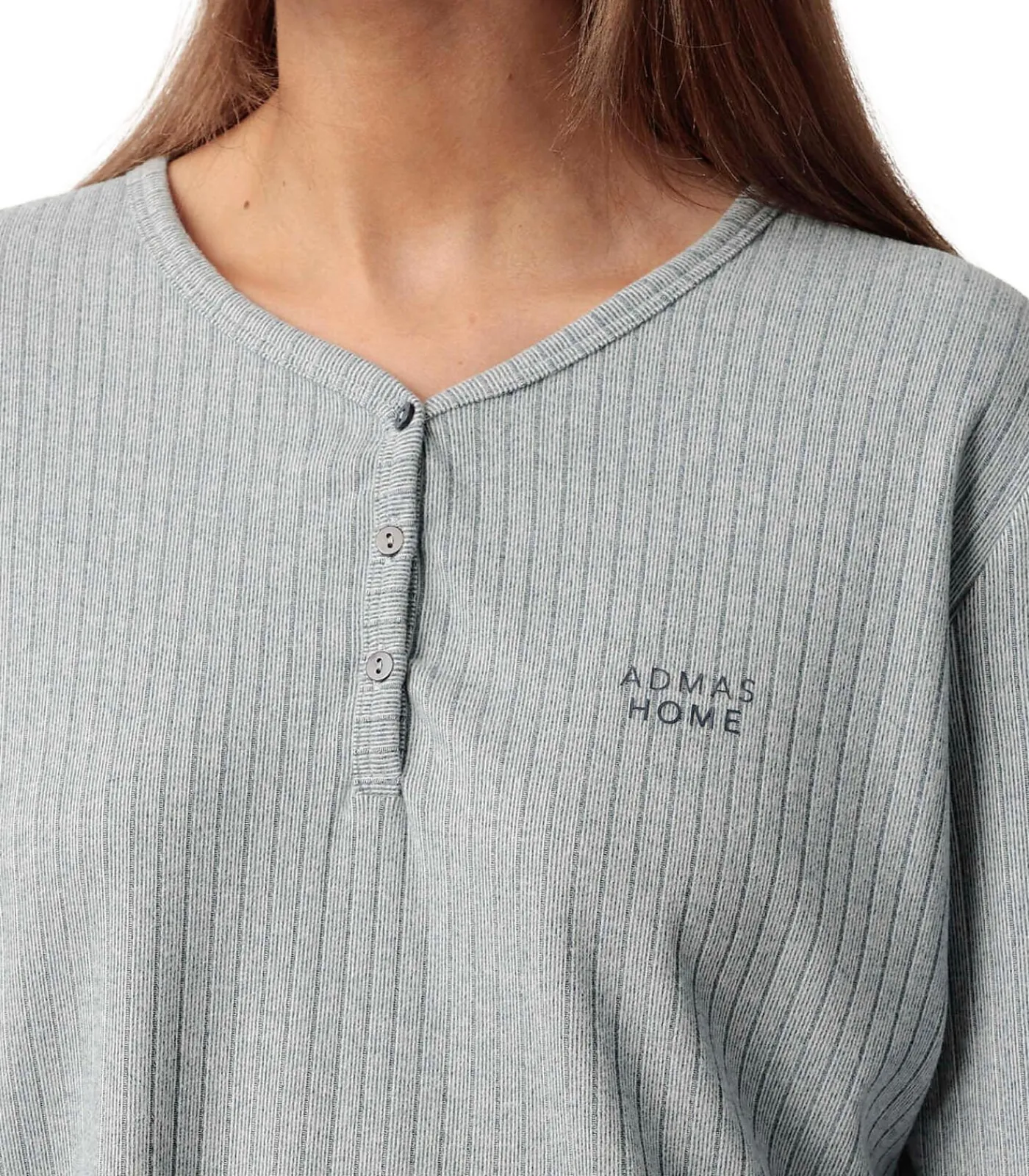 ADMAS Pyjama broek top lange mouwen Supersoft blue Hot