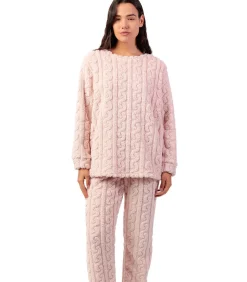 ADMAS Pyjama broek top lange mouwen Chains pink New