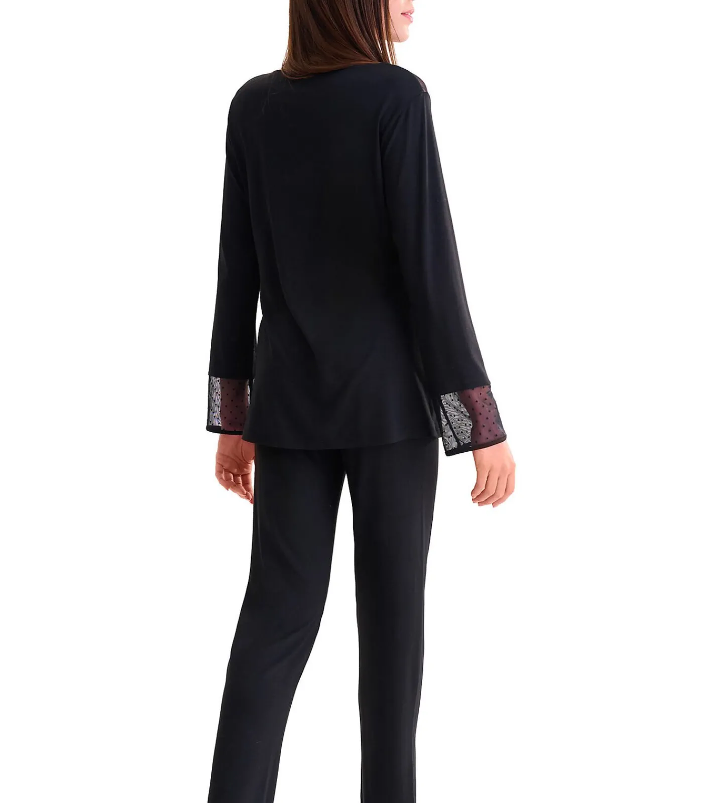 LISCA Pyjama met lange mouwen en uitlopende broek ROXANNE black Best