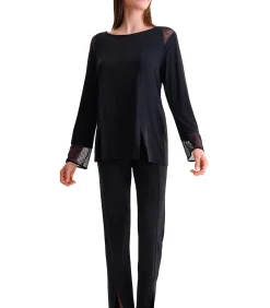LISCA Pyjama met lange mouwen en uitlopende broek ROXANNE black Best