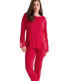 LISCA Pyjama met lange mouwen en uitlopende broek ROXANNE red Clearance